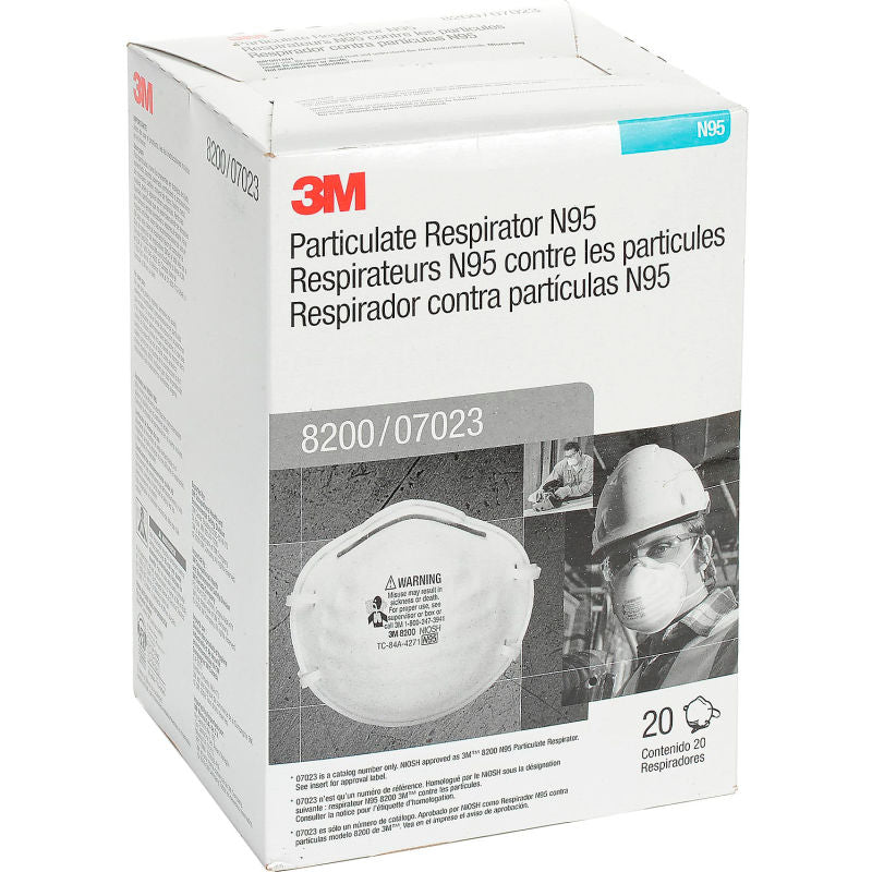 3M 8200/07023 N95 RESPIRATOR 20CT./BOX