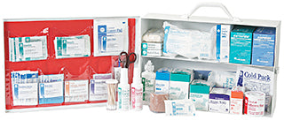2 SHELF FIRST AID CABINET, STOCKED/NO MEDS